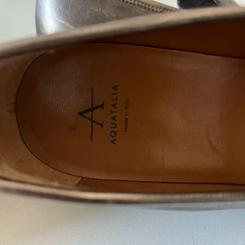 Aquatalia Kelsey‎ Bronze Slip On Platform Leather Loafers Size 8.5 - Picture 6 of 8